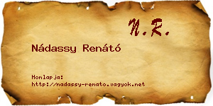 Nádassy Renátó névjegykártya