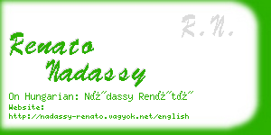 renato nadassy business card